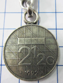 MSLE010 sleutelhanger rijksdaalder zwaar verzilverd, jaartal 1992