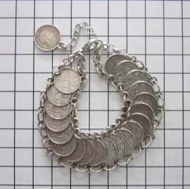 ARM 901 dubbeltjesarmband zwaarverzilverd