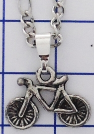HAN 107 Collier met zwaar verzilverd fietsje