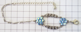 Zeeuwse knopjes armband lichtblauw swarovski kristal ZKA506