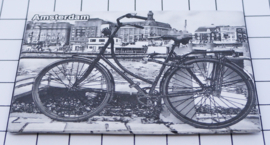 10 stuks koelkastmagneet Amsterdam  fiets zwart wit  winter MAC:19.011