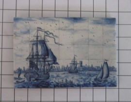 10 stuks koelkastmagneet Holland 20.520 Delftsblauw tegeltableau schepen maritiem