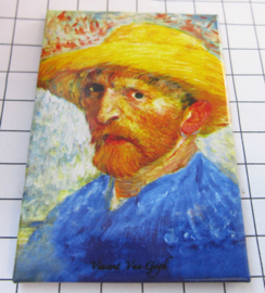 10 stuks koelkastmagneet zelfportret hoed stro Van Gogh  MAC:20.408