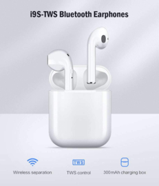 Bluetooth in-ear oortjes in ear inear oordopjes I9S *WIT*