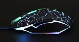 Game muis gaming mouse 1.5M kabel 2400DPI USB LED optisch *ZWART*