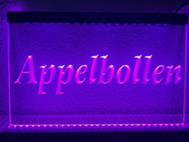 Appelbollen appel flappen neon bord lamp LED verlichting reclame lichtbak *paars*