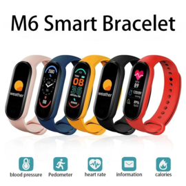 Stappenteller hartslagmeter tracker band smartband 6 M6 *ZWART*