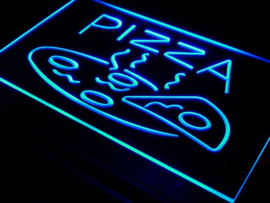 Pizza neon bord lamp LED verlichting reclame lichtbak #1 *BLAUW*