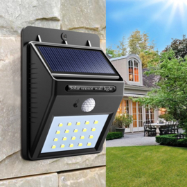 Solar buiten outdoor lamp tuin verlichting 20 led sensor *WARM WIT*