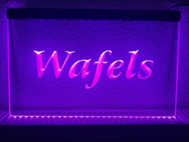 Wafels wafel neon bord lamp LED verlichting reclame lichtbak *paars*