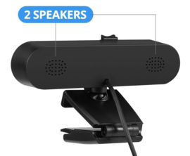 Webcam 4K laptop USB microfoon PC UltraHD autofocus + cover + tripod