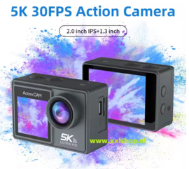 5K actioncamera action camera gopro 12 13 EIS touchscreen *grijs*