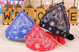 Hond honden en kat katten halsband bandana leer S/M/L/XL *4 kleuren*