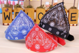 Hond honden en kat katten halsband bandana leer S/M/L/XL *4 kleuren*