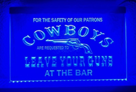 Cowboys leave neon bord lamp LED cafe verlichting reclame lichtbak