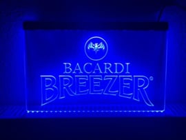 Bacardi breezer neon bord lamp LED cafe verlichting reclame lichtbak *blauw*
