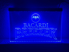 Bacardi breezer neon bord lamp LED cafe verlichting reclame lichtbak *blauw*