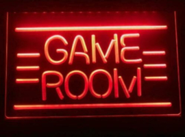 Game room neon bord lamp LED verlichting reclame lichtbak *rood*