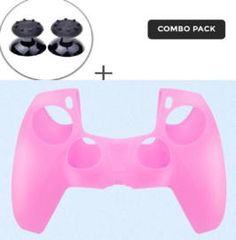 Silicone hoes skin case cover voor PS5 playstation 5 controller *roze*