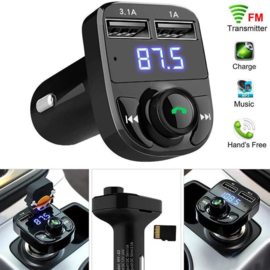 FM transmitter draadloos + Bluetooth 2x USB SD carkit auto