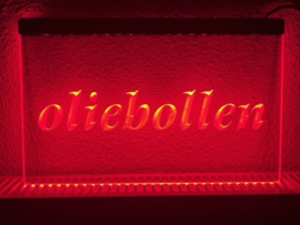 Oliebollen oliebol neon bord lamp LED verlichting reclame lichtbak *rood*
