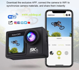 5K actioncamera sport action camera gopro 12 13 EIS touch *zwart*