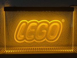 LEGO neon bord lamp LED verlichting reclame lichtbak *geel*