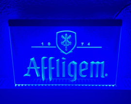 Affligem neon bord lamp LED verlichting reclame lichtbak *blauw*