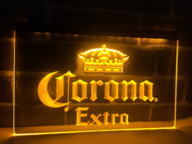 Corona neon bord lamp LED verlichting reclame lichtbak *geel*