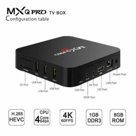 MXQ PRO android 12 tv box mediaspeler 4K 1/8GB -2024- smart