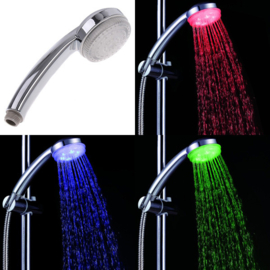 LED RGB 3 kleuren douche kop douchekop kleurendouche chroom *temperatuur*