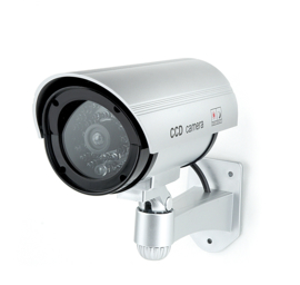 Dummy beveiligingscamera nep camera buiten outdoor LED *zilver*