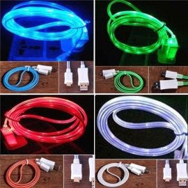 LED galaxy data kabel micro USB oplader laad + LED S20 S21 A51 A52