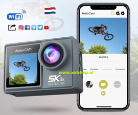 5K actioncamera action camera gopro 12 13 EIS touchscreen *grijs*