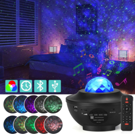 Galaxy lamp projector sterrenhemel nachtlamp sterrenhemel + bluetooth*ZWART*