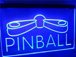 Pinball neon bord lamp LED cafe verlichting reclame lichtbak *blauw*