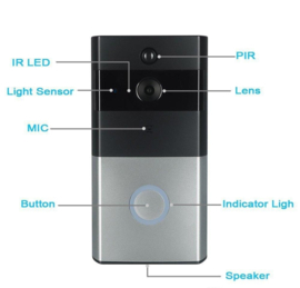 Wifi deurbel intercom video camera deur bel ring eufy *ZILVER/ZWART*