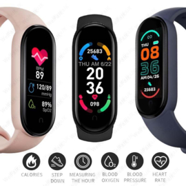 Stappenteller hartslagmeter fitness tracker band mi band 6 M6 *ROZE*