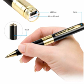 Spy pen mini HD camera audio video opnemen SD 1280x960 *goud*