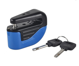 Remschijf slot rem schijf remschijfslot + ALARM motor scooter *BLAUW*