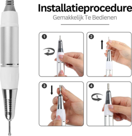 Elektrische nagel vijl frees nagelfrees freesmachine PRO 250-delig *donker roze*