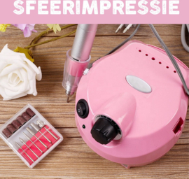 Elektrische nagel vijl frees nagelfrees freesmachine PRO 250-delig *roze*