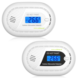 Koolmonoxide melder gas alarm co co2 detector meter accu ZWART