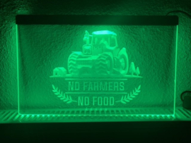 No farmers no food neon bord lamp LED verlichting reclame lichtbak