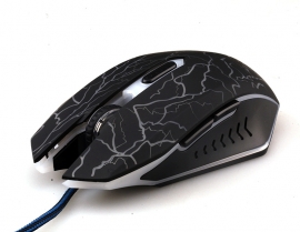 Game muis gaming mouse 1.5M kabel 2400DPI USB LED optisch *ZWART*