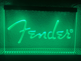 Fender neon bord lamp LED  verlichting reclame lichtbak *GROEN*