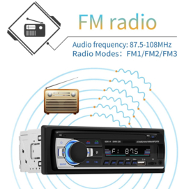 Autoradio auto radio 1DIN 1 DIN bluetooth 2x USB AUX FM SD