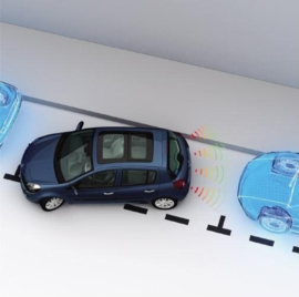 Parkeersensoren parkeer sensoren auto achter inbouw LED scherm *GRIJS*