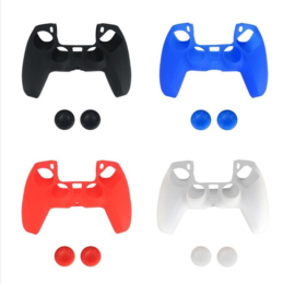 Silicone hoes skin case cover voor PS5 playstation 5 controller *rood camouflage*