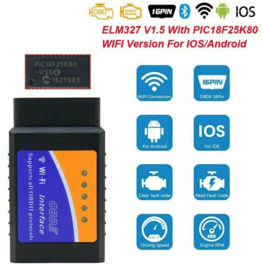 ELM327 OBD2 OBD 2 diagnose auto uitlezen canbus WIFI + APP & CD